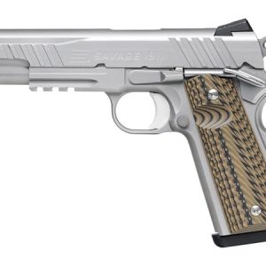 savage arms 1911 govt stainless rail 9mm luger (9x19 para) semi automatic 10 rounds 5 barrel