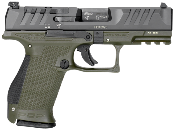 WALTHER PDP COMPACT GREEN FRAME 9MM 4" BARREL 15-ROUNDS OPTIC READY
