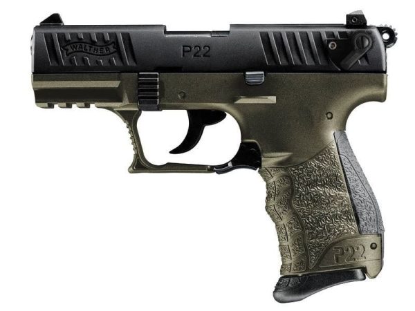 WALTHER P22Q MILITARY OD GREEN .22 LR 3.42" BARREL 10-ROUNDS