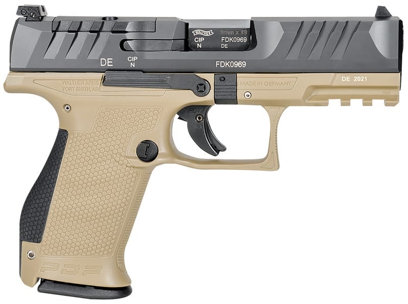 WALTHER PDP COMPACT TAN 9MM 4" BARREL 15-ROUNDS OPTICS READY