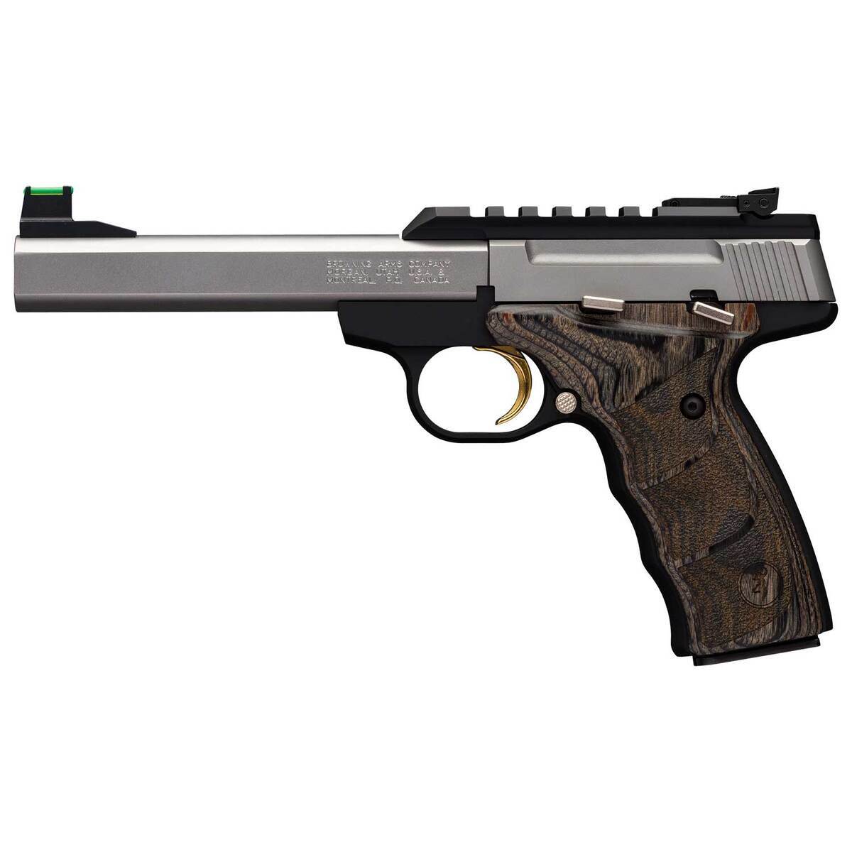 Browning Buck Mark Plus UDX 22 Long Rifle 5.5in Stainless/Wood Pistol - 10+1 Rounds - Image 2