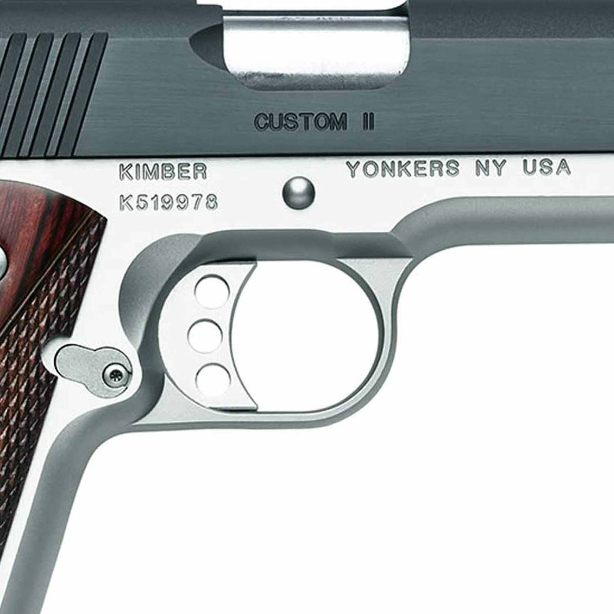 Kimber Custom II Two Tone 45 Auto (ACP) 5in Stainless/Rosewood Pistol - 7+1 Rounds - Image 2