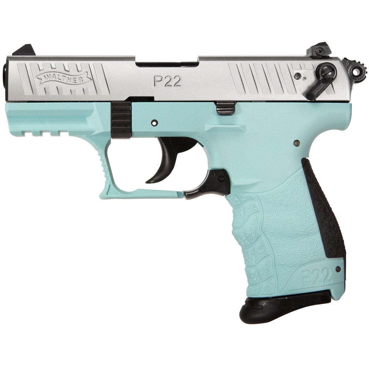 Walther P22 22 Long Rifle 3.42in Stainless/Blue Pistol - 10+1 Rounds - California Compliant - Image 2