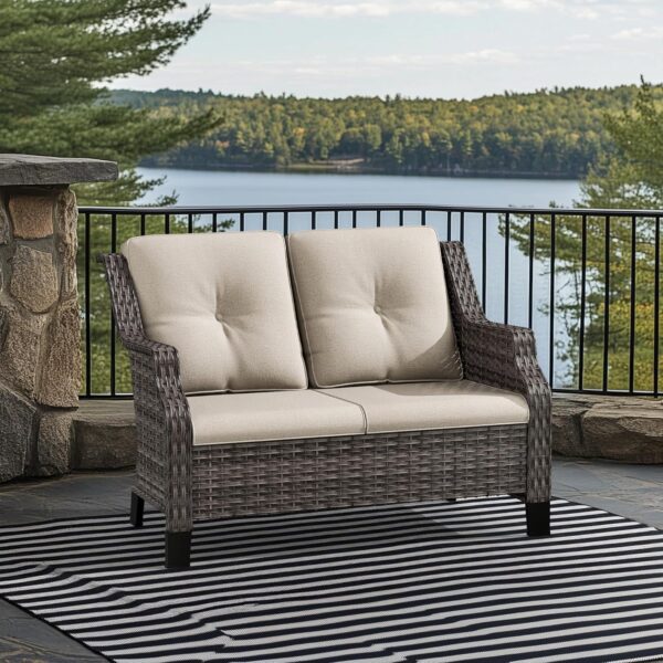 Amazon.com: Gardenbee Patio Furniture Couch Outdoors, Rattan Wicker
