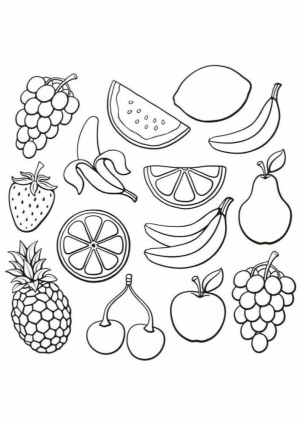 xr:d:DAGAnxUd79I:55,j:2741989175114511189,t:24032616 40 Desenhos de Frutas para Colorir (Educativos e Prontos para Imprimir)